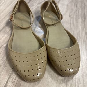 Melissa Isabela Capeto Women's Tan Rubber  Mary Jane Ballet Flats Size 8